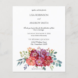 Budget Pink Tropical Floral White V2 Wedding Flyer