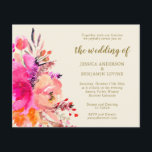 Budget Pink Watercolor Floral Wedding Invite<br><div class="desc">Budget Modern Pink Watercolor Floral Simple Wedding Invitation</div>