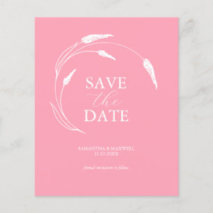 Budget Pink Wedding Save The Date Flyer