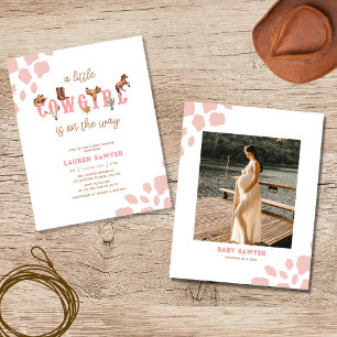 Budget Pink Western Cowgirl Baby Shower Invitation Flyer