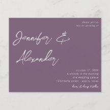 Budget Plum Purple Calligraphy Photo Wedding V2