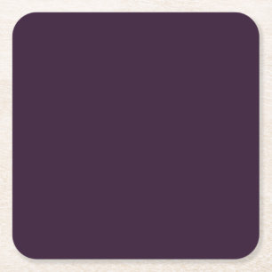 BUDGET PLUM PURPLE Monochrome Template Square Paper Coaster