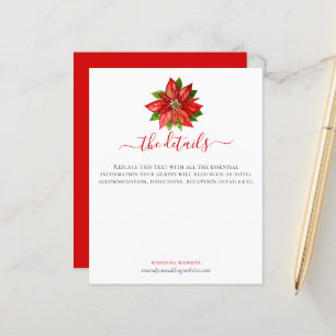 Budget Poinsettia Christmas Script Wedding Details