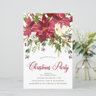 Budget Poinsettia Company Christmas Party Invite