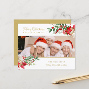 Budget Poinsettias Photo Classic Merry Christmas