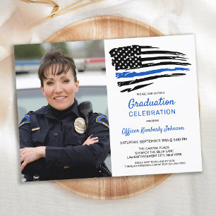 Budget Police Custom Photo Graduation Invitation
