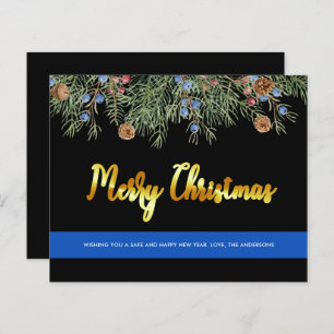 Budget Police Merry Christmas Thin Blue Line Card