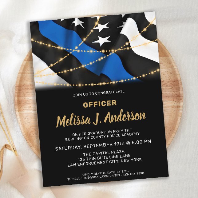 Budget Police Officer Graduation Party Invitation (Creator Uploaded)