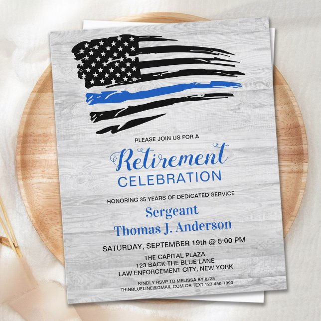 Budget Police Retirement Law Enforcement Invite (Creator Uploaded)