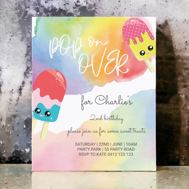 BUDGET Pop On Over Popsicle Birthday Invitation  (Creator Uploaded)