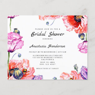 Budget/Poppy Flowers Bridal shower. Flyer