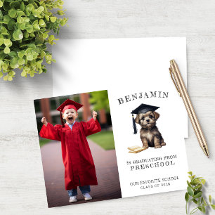 Budget Preschool Grad Announcement Scruffy Puppy