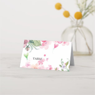 Budget, pretty birthday floral bright colours chic place card