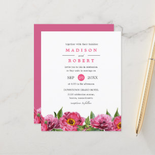 BUDGET Pretty Pink Magenta Peonies Floral Wedding