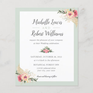 BUDGET Pretty Sage and Pink Floral wedding