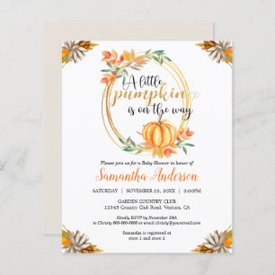 Budget Pumpkin Baby Shower Fall Invitation