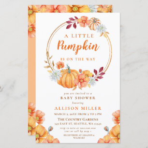 Budget Pumpkin baby shower invitation