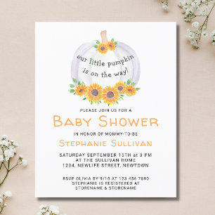 Budget Pumpkin Baby Shower Invitation