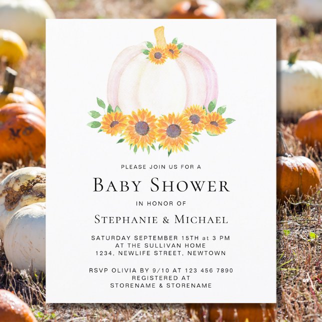 Budget Pumpkin Couples Baby Shower Invitation (Creator Uploaded)
