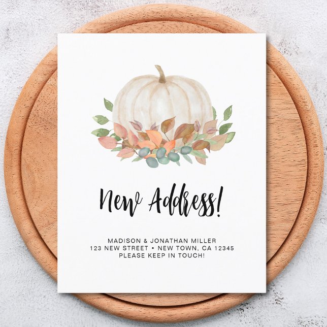 Budget Pumpkin Fall Moving Announcement Card (Creator Uploaded)