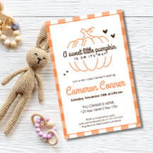BUDGET Pumpkin Gender Neutral Shower Invitation