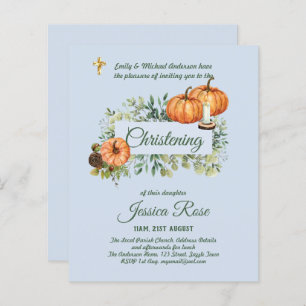 BUDGET PUMPKINS Boys Christening Invites Baptism 
