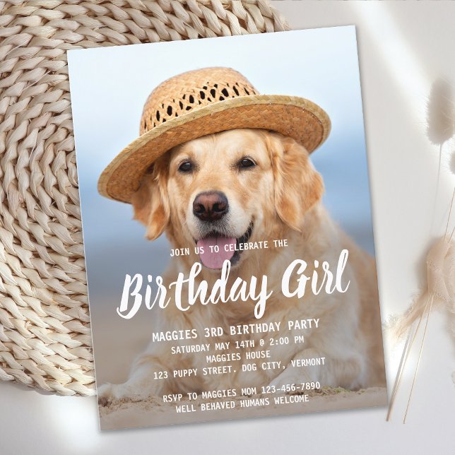 Budget Puppy Dog Birthday Party Pet Photo Invite (Creator Uploaded)