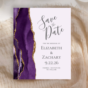 Budget Purple Agate Lavender Wedding Save the Date