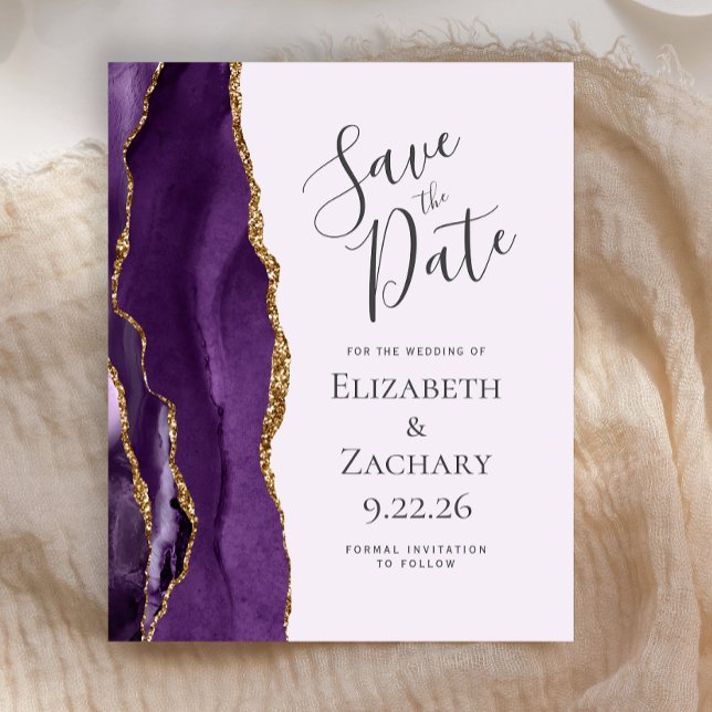 Budget Purple Agate Lavender Wedding Save the Date (Creator Uploaded)