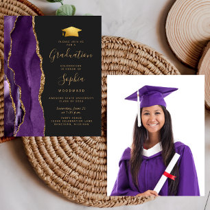 Budget Purple Agate Photo 2024 Graduation Invite