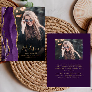Budget Purple Agate Photo Plum Grad Announcement