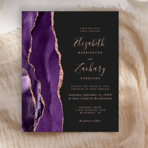 Budget Purple Agate Rose Gold Dark Wedding