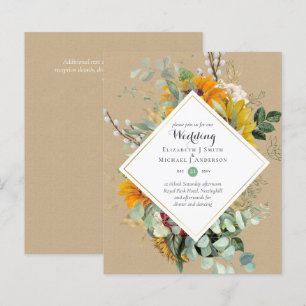 BUDGET Purple Blue Floral Wedding Invitations