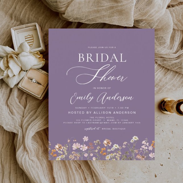Budget Purple Boho Wildflower Bridal Shower (Creator Uploaded)