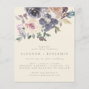 Budget Purple Floral Watercolor Elegant Wedding