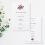 Budget Purple Florals Foliage Wedding Program<br><div class="desc">Purple Florals Foliage Wedding Program. Size 5.5” x 8.5” at a budget price, on an elegant 110 lb LINEN stock – for a luxury feel at great value, this is perfect for programs, as well as invitations and menus etc. This budget size alternative is also available in other paper choices....</div>