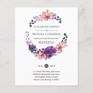 Budget Purple GingerAutumn Fall Wedding Invitation