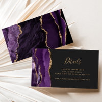 Budget Purple Gold Agate Dark Wedding Website