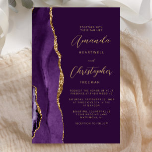 Budget Purple Gold Agate Plum Wedding