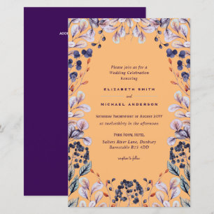 BUDGET Purple Lavender Leaves Wedding Invites A9