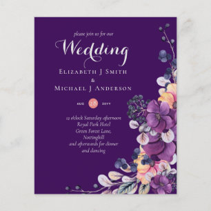BUDGET Purple Orange Dusk Till Dawn Wedding INVITE