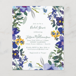 Budget Purple Orchid Floral Frame Bridal Shower  