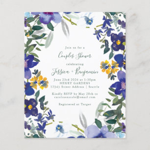 Budget Purple Orchid Floral Frame Couples Shower