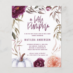 budget Purple peach pumpkin fall baby shower