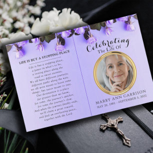 Budget Purple Photo Celebration of Life Program