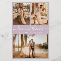 Budget Purple Photo Collage Wedding Thank You Flye