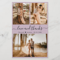 Budget Purple Photo Collage Wedding Thank You
