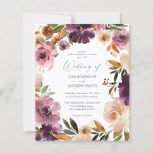 Budget Purple & Pink Blush Floral Wedding