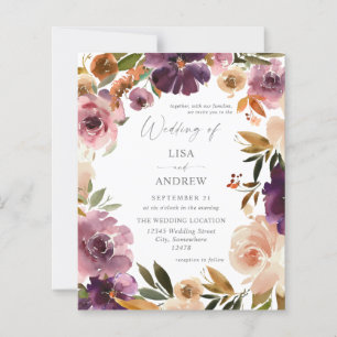 Budget Purple & Pink Blush Floral Wedding V3 Large