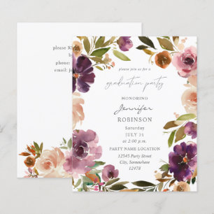 Budget Purple & Pink Floral Graduation Party